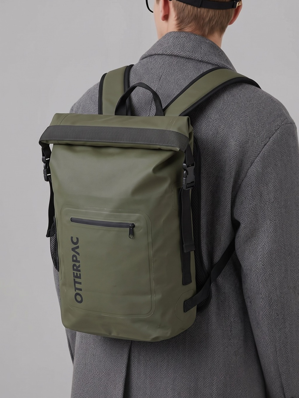 Otterpac Waterproof Olive Green Roll-Top Hiking Outdoor Backpack Camping 16X25